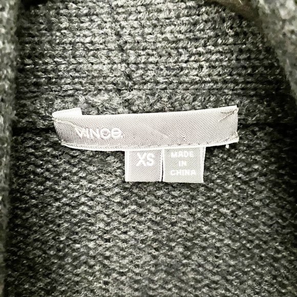 Vince open front cardigan wool and lamb leather sleeve size XS - Picture 5 of 8